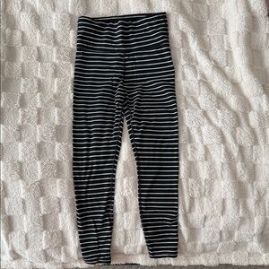 Athleta Black and White Striped Leggings